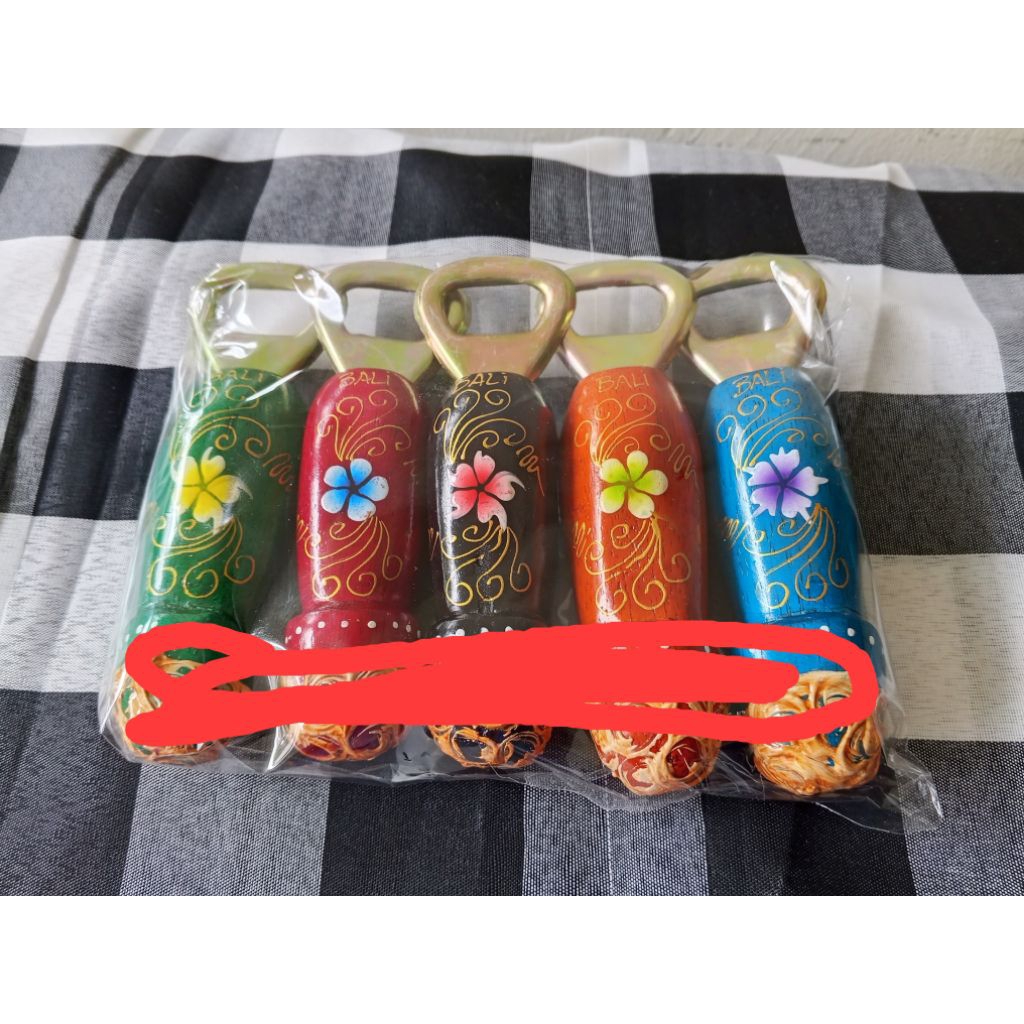 Pembuka Tutup Botol Khas Bali Motif Unik dan Lucu (Dijual Satuan) Ukuran 10cm | Bukaan Botol | Souve