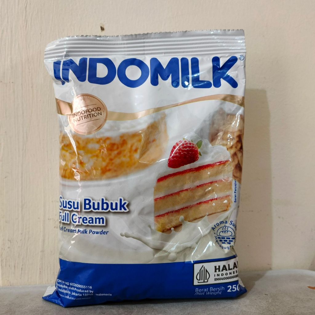 INDOMILK FULL CREAM SUSU BUBUK 250 gr / MILK POWDER FOR BAKING 250gr