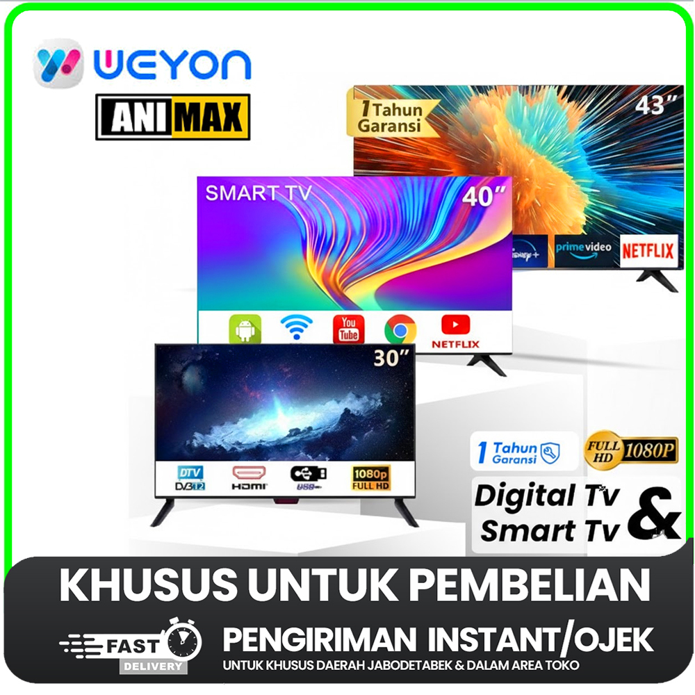 [KHUSUS INSTANT] BIG SALE - SMART TV ANDROID TV WEYON ANIMAX 40 inch - WEYON 43 inch GARANSI RESMI 1