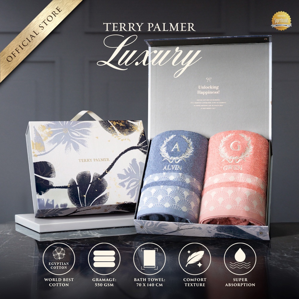 Terry Palmer Luxury - Sheld (Handuk Couple Set) / Handuk Seserahan / Kado Pernikahan / Souvenir / Ha