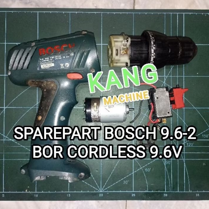 sparepart bor baterai 9.6V BOSCH GSR 9.6-2 Casing body gearbox chuck dinamo switch sakelar trigger p