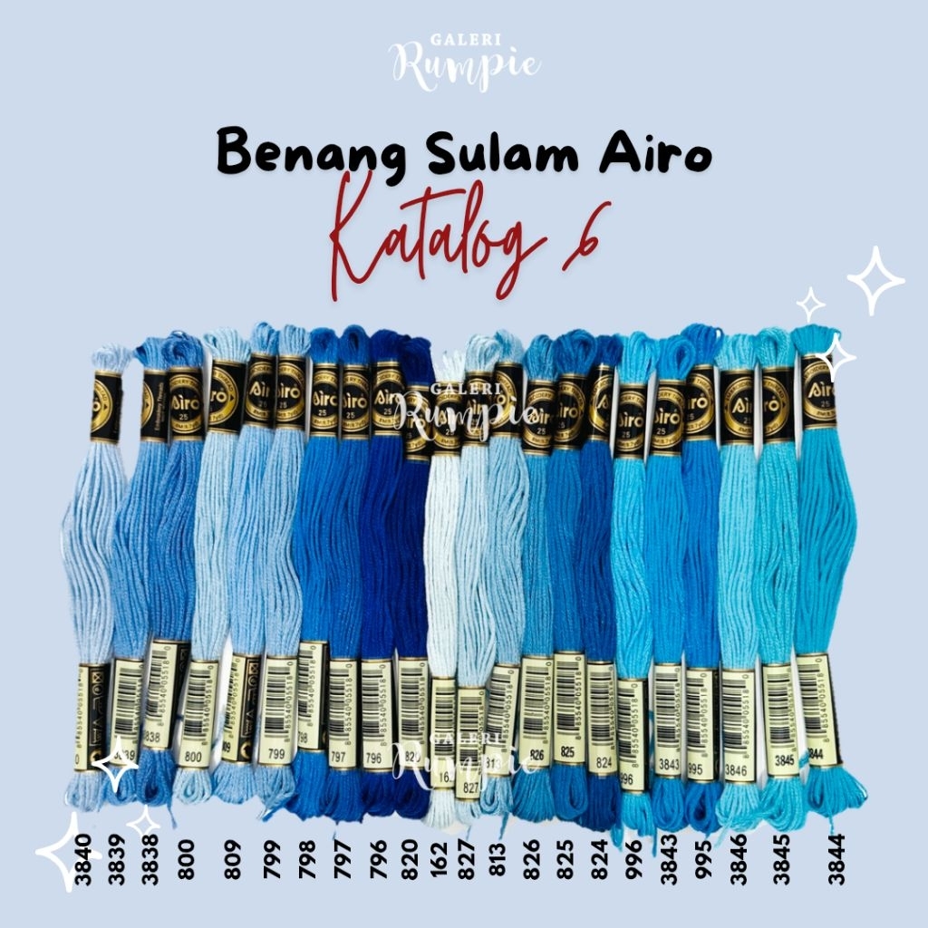 [AIRO Katalog 6] Benang Sulam Embroidery Airo - Biru (Airo Katalog 6)
