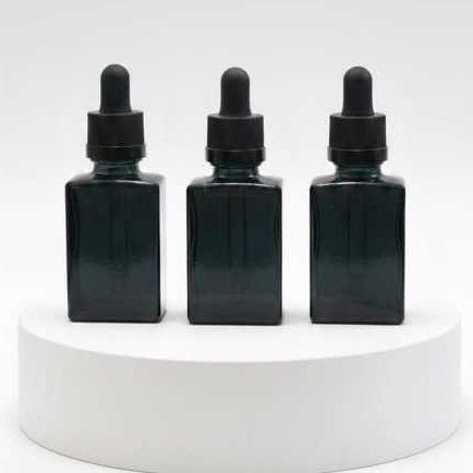 botol pipet kaca kotak full hitam 30 ml childproof botol liquid botol skincare botol oil