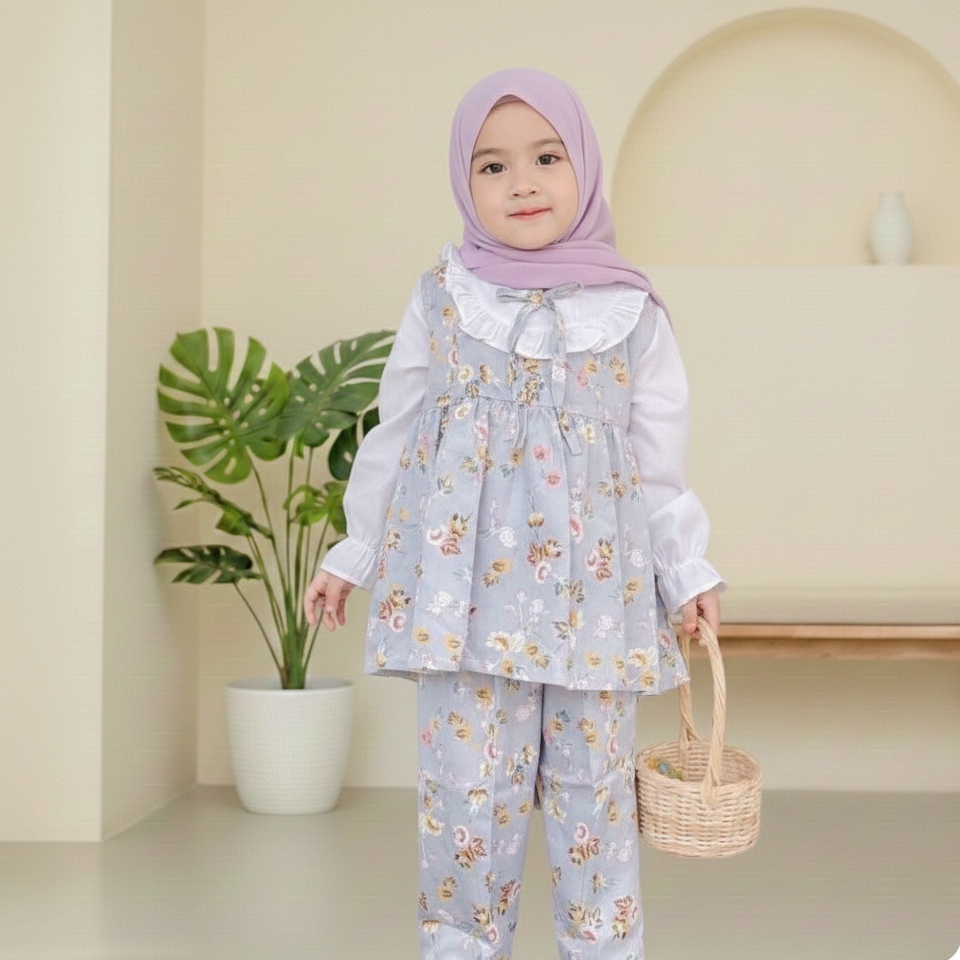 One Set Anak Syakila / Setelan Anak Flower Syakila / Setelan anak lucu                              