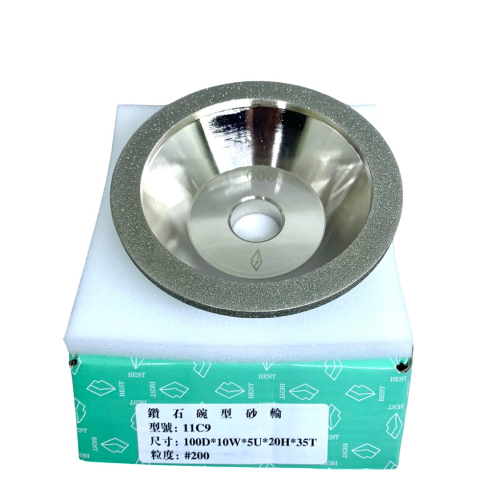 Batu gerinda diamond CBN mangkok 100 mm grit 200 baru