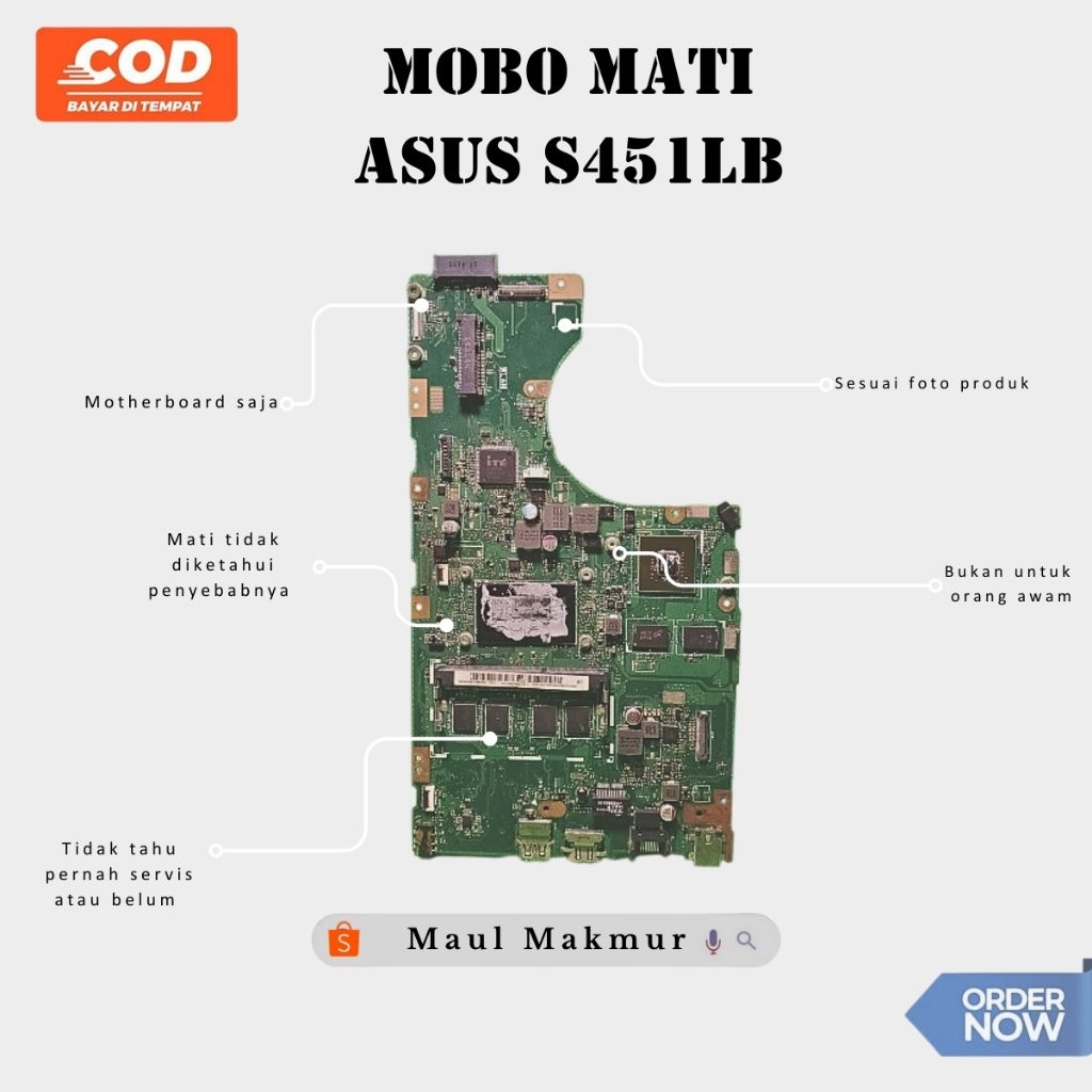 MATI Motherboard Laptop Mobo Laptop Asus S451LB