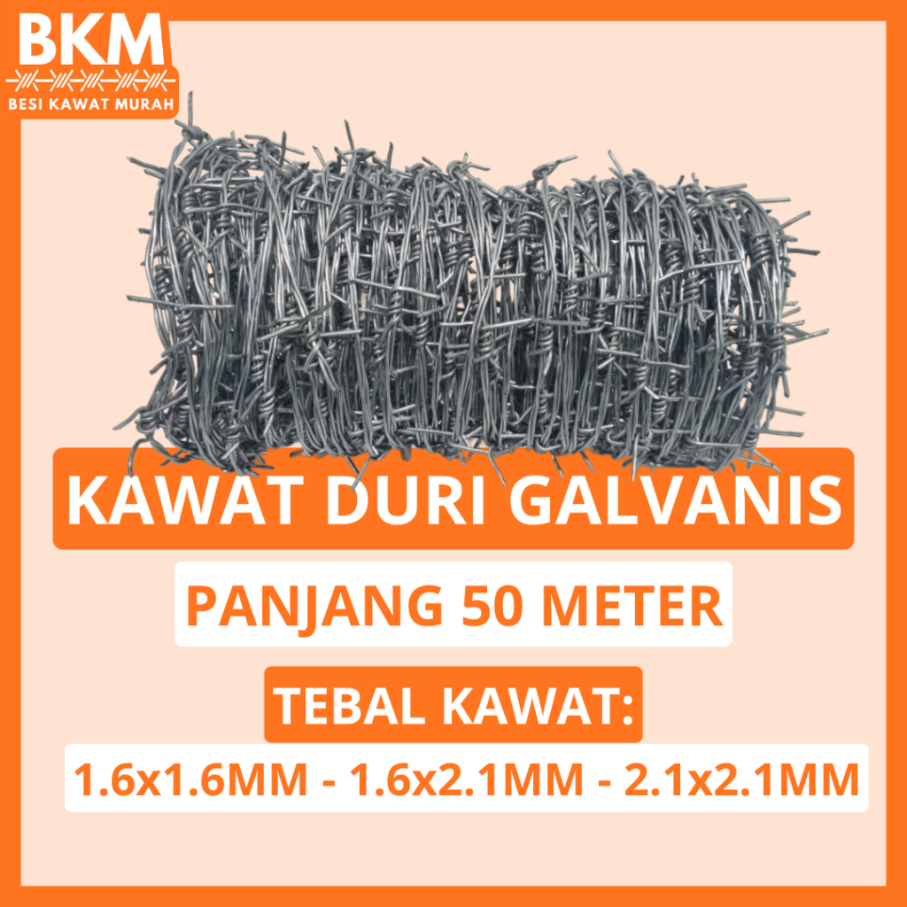 Kawat Duri Galvanis Panjang 50 Meter | Kawat Duri Murah - Pabrik Kawat Duri
