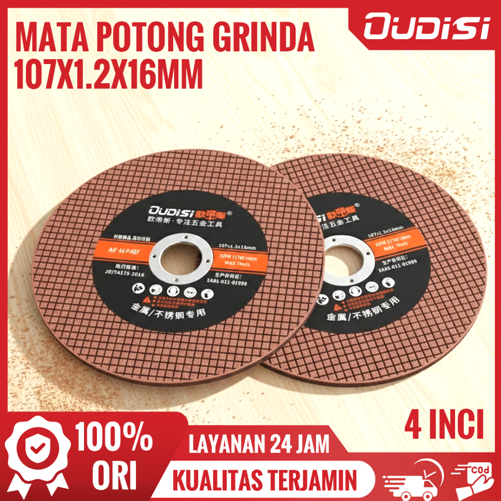 OUDISI mata gerinda potong besi original 4 inci batu gerinda potong