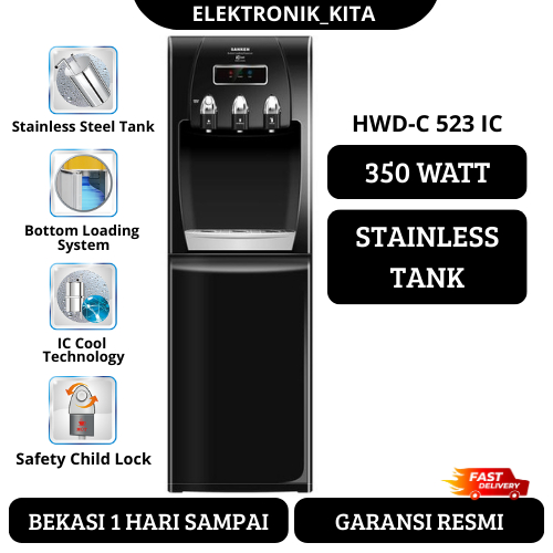 SANKEN DISPENSER GALON BAWAH BOTTOM LOADING HWD C 523 IC HWD-C523IC HWDC523IC GARANSI RESMI BEKASI