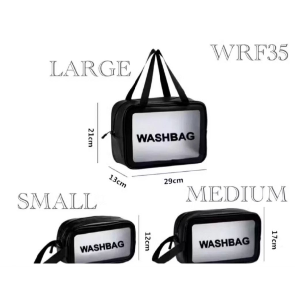 WASHBAG TRANSPARAN/ TAS KOSMETIK WATERPROOF / TAS WANITA MAKE UP / Pounch Kosmetik / Washbag transpa