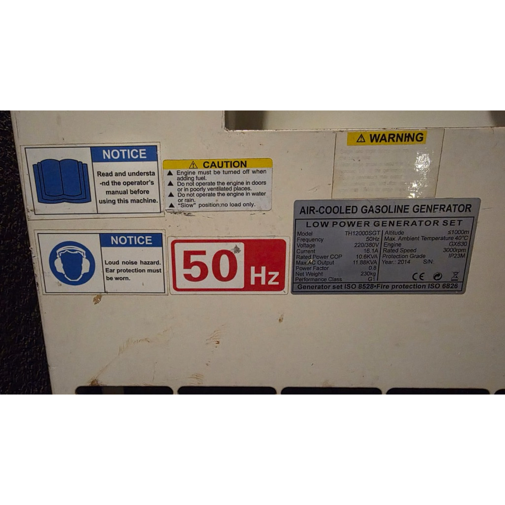 Genset Silent 10 KVA 3 Phase. Honda Tenka TH 12000 SGT