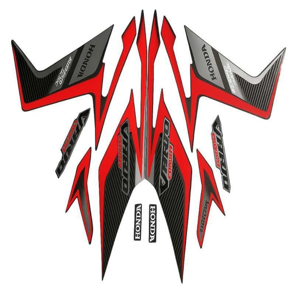 Striping stiker body motor Honda vario techno 110 karbu 2011 stiker list bodi motor vario techno 110