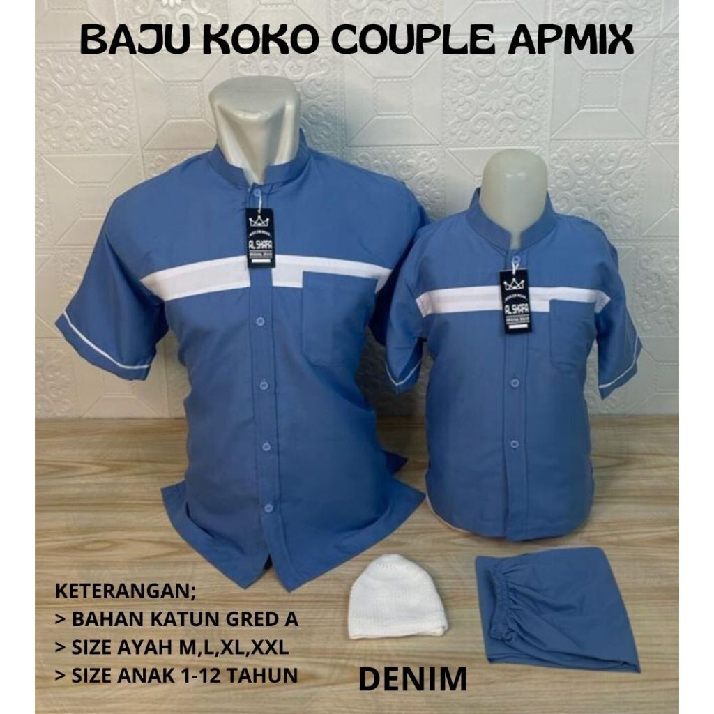 ALI 2 - (TERBARU 2026) BAJU KOKO KURTA COUPLE AYAH ANAK LENGAN TANGAN PENDEK KATUN TOYOBO PREMIUM GA