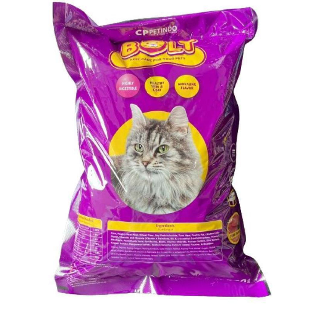 Pakan kucing BOLT TUNA 800 gram (bentuk ikan)