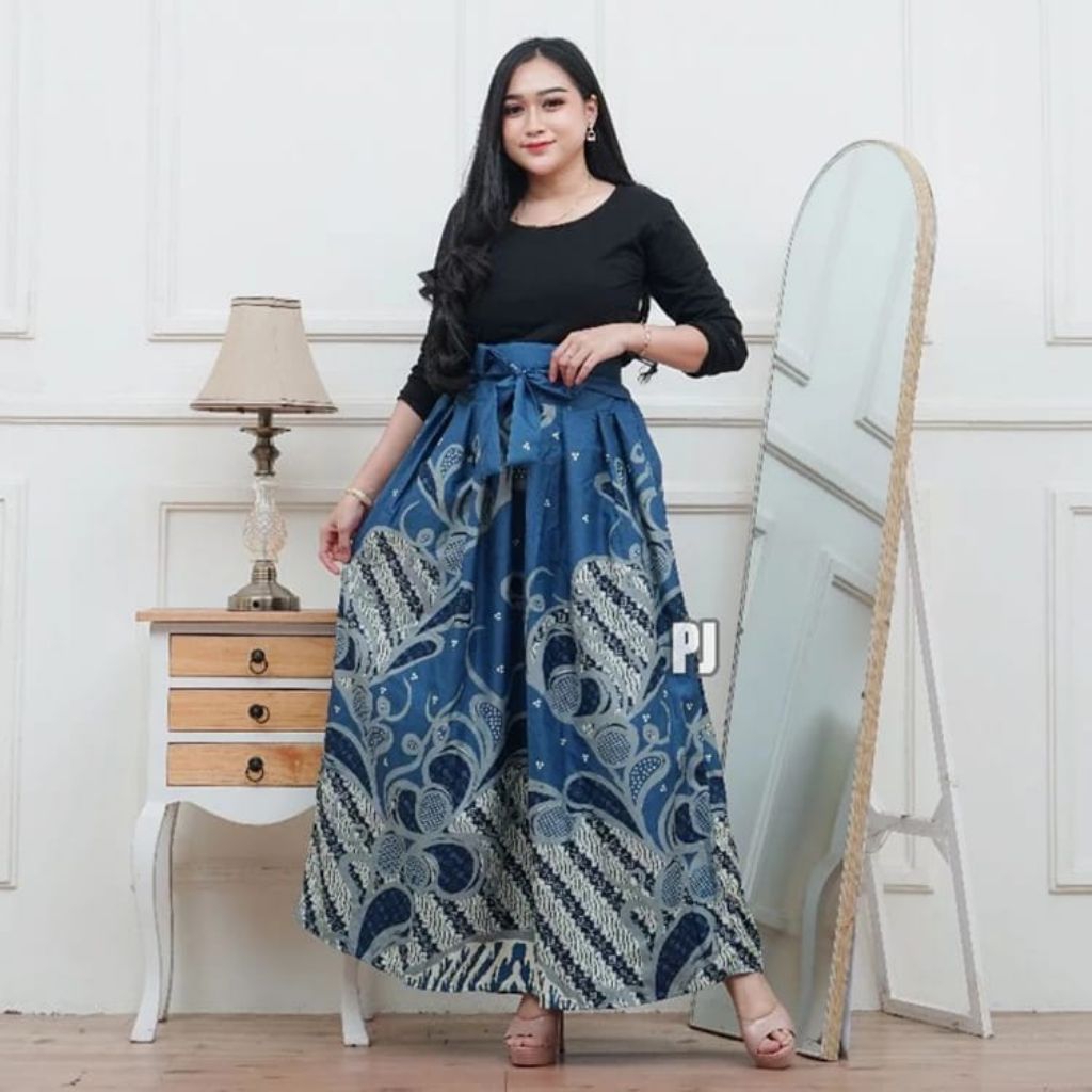 ROK BATIK PANJANG DEWASA JUMBO-ROK PAYUNG WANITA KLOK MOTIF BATIK KEKINIAN