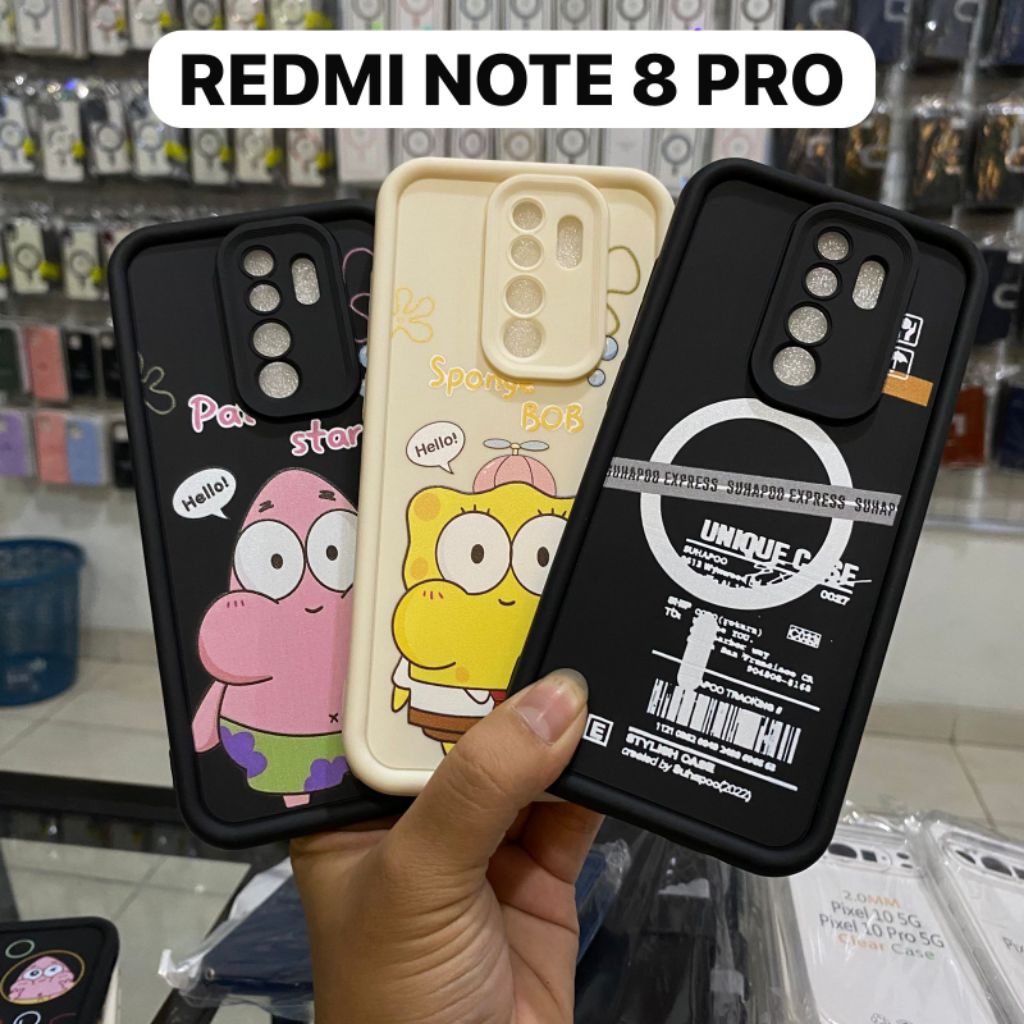 CASING SILIKON MOTIF MAGSAFE SPONGEBOB PATRICK REDMI NOTE 8 PRO