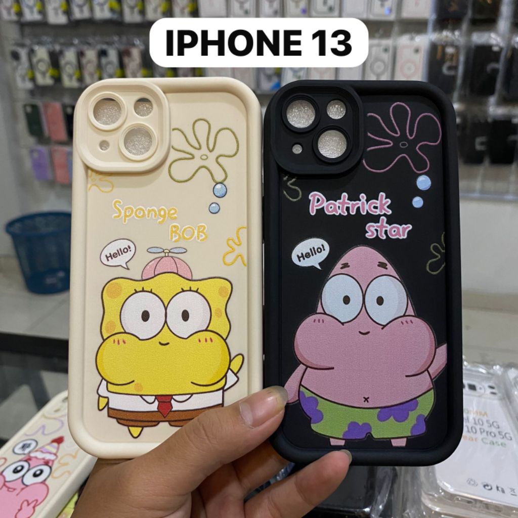 CASING SILIKON MOTIF SPONGEBOB PATRICK IPHONE 13