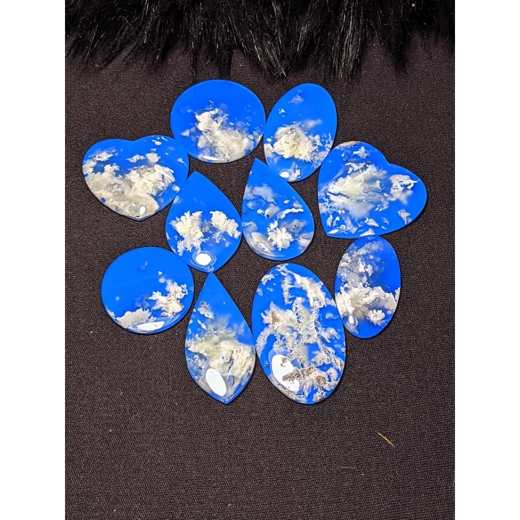 snow agate doublet paket 10pcs