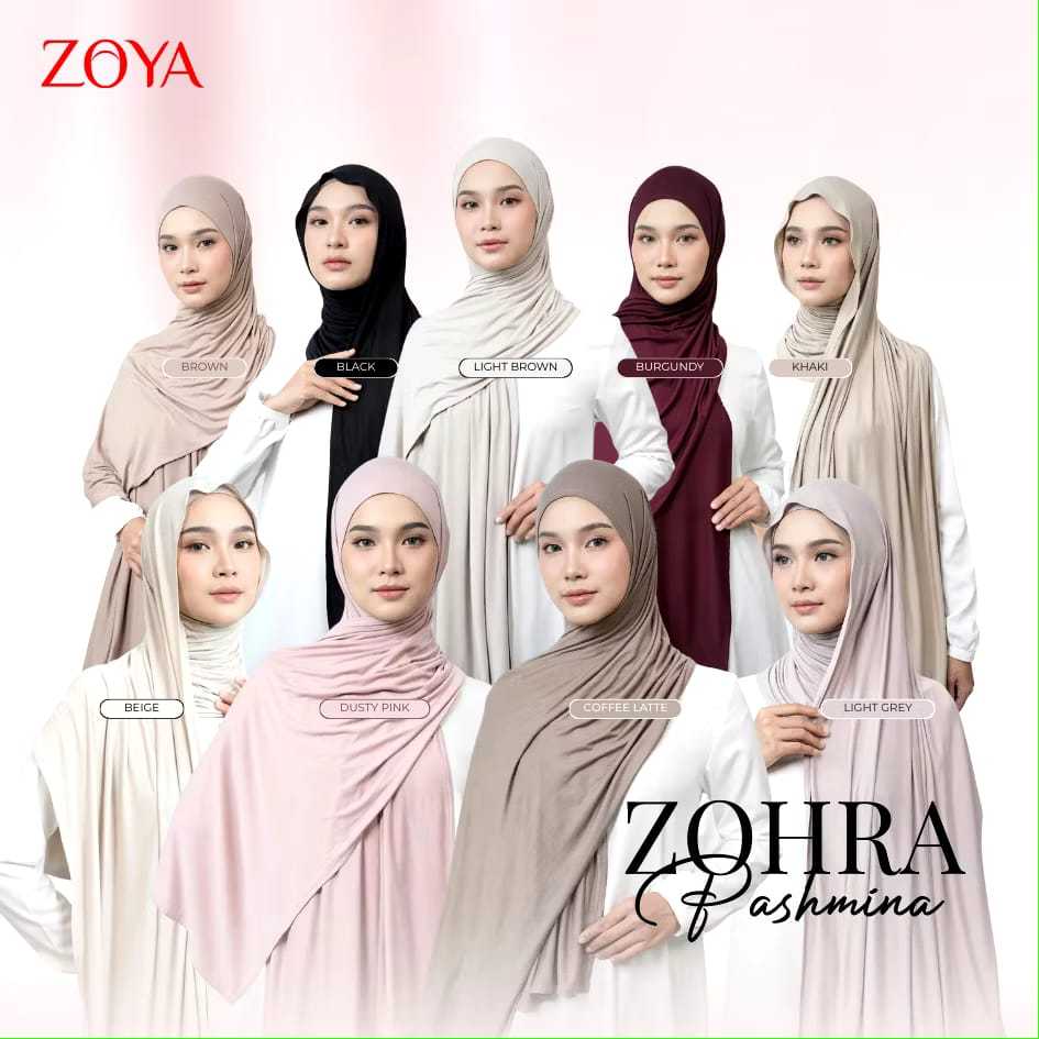 ZOYA PASHMINA ZOHRA - Hijab Pashmina Polos - Bahan Viscose Spandex