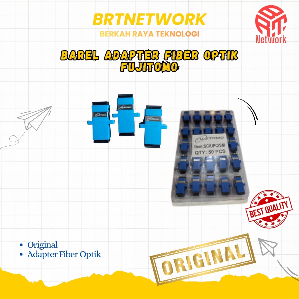 Barel/ Adapter Fiber Optik FUJITOMO SC/UPC 50 Pcs/ 1Pack Original
