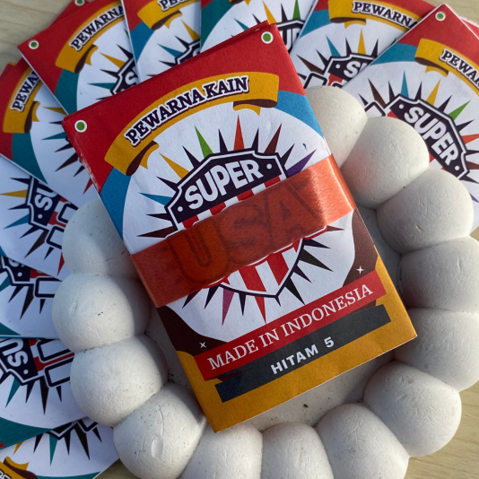 Wantex SUPER USA Warna HITAM PEKAT Permanen Pewarna Tekstil Kain Jeans Hoodie Jaket Kaos Tshirt Napt