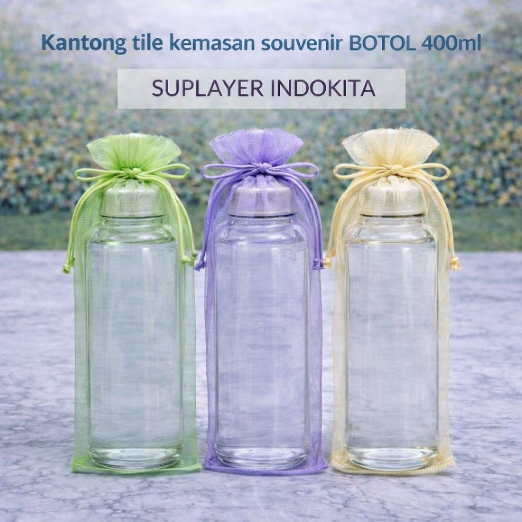 Kantong Tile Souvenir 10 x 24 cm Kantong Kemasan Souvenir Botol 400-450 ML