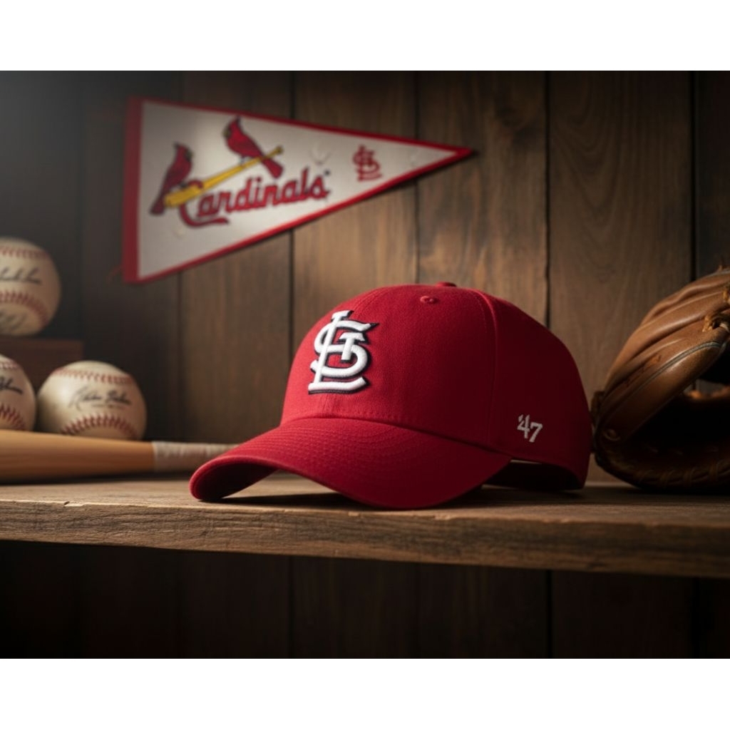 Topi Baseball Saint Louis Cardinals MLB '47 Original Second Warna Merah