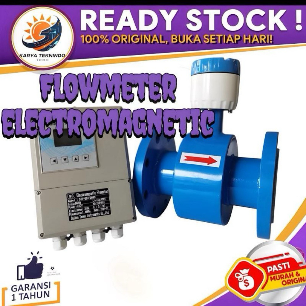 Flowmeter Electromagnetic 4"DN100 Flow meter PTFE Magnetic Aliran Cairan Makanan Kimia Limbah