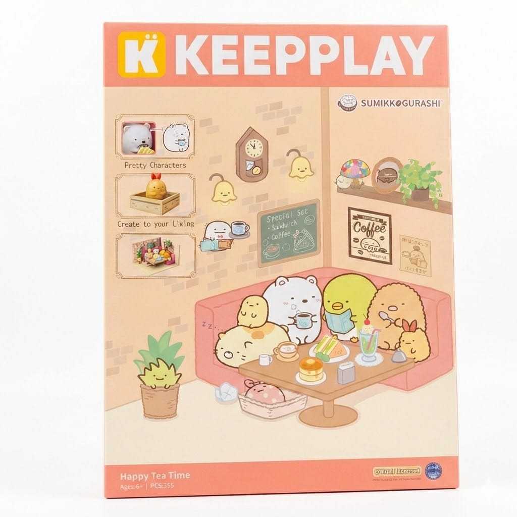 KEEPPLAY SumikkoGurashi Happy Tea Time - Mainan Balok Susun Karakter Sumikko #7715
