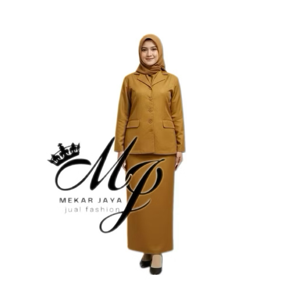 Seragam PEMDA PNS  Khaki  - Setelan Baju Dinas Pemda PDH Wanita /Pria Jas Kerja Kantor Premium