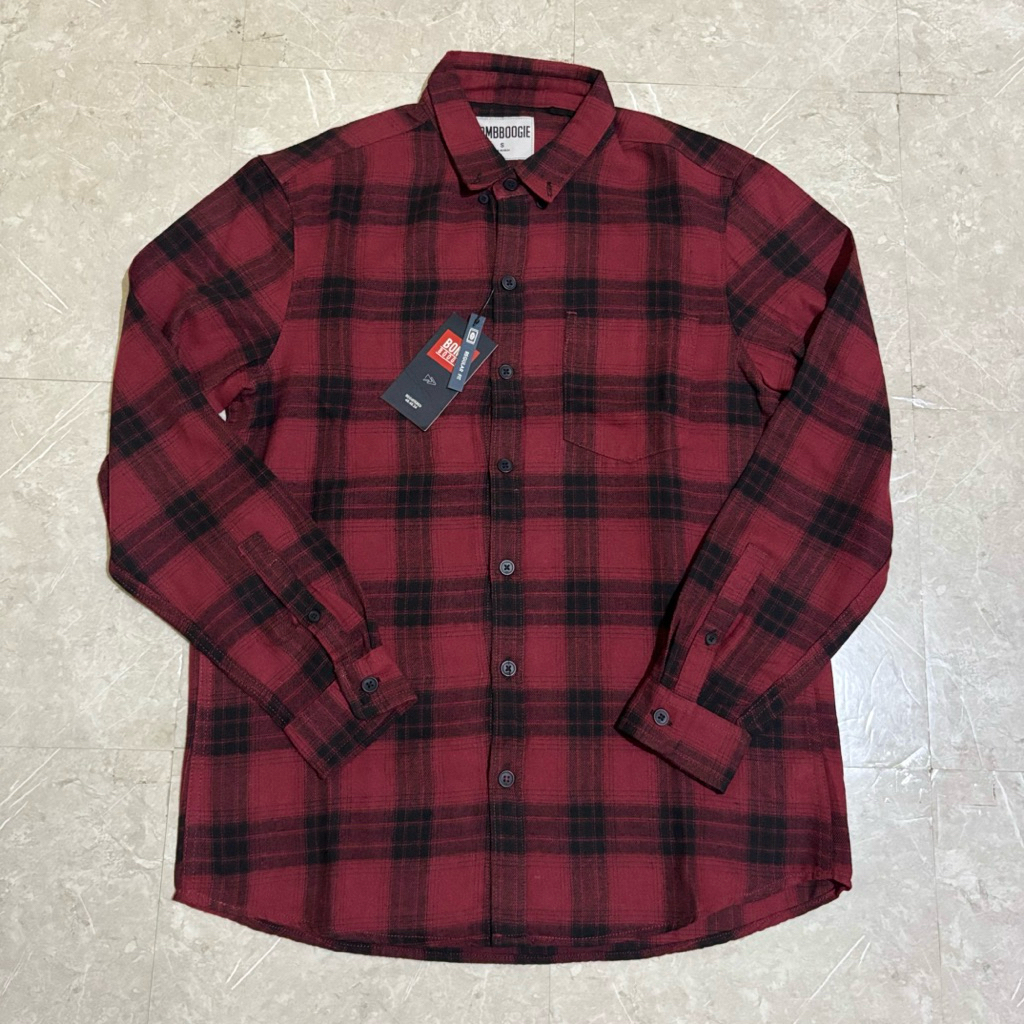 kemeja flanel Bombboogie pria original 24817B5RB
