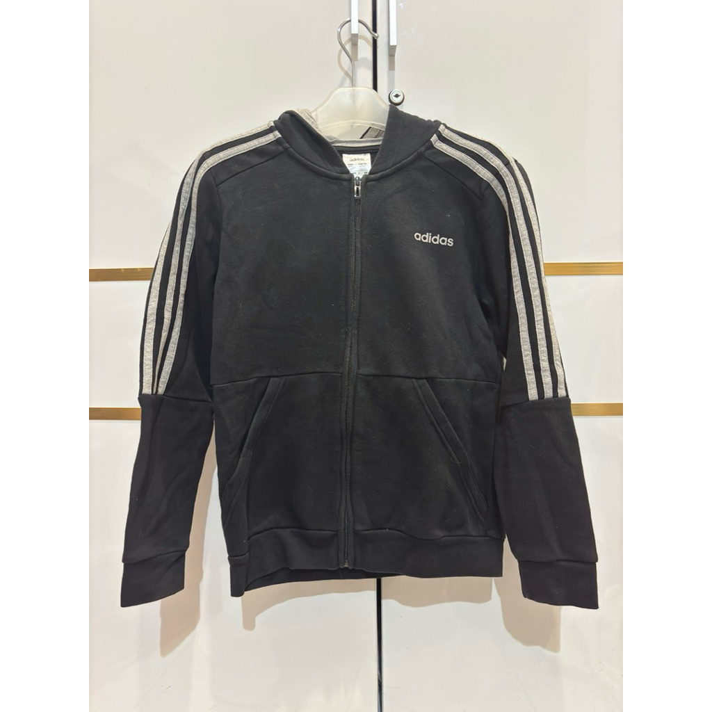 Jaket crop hoodie zipper Adidas threestripes