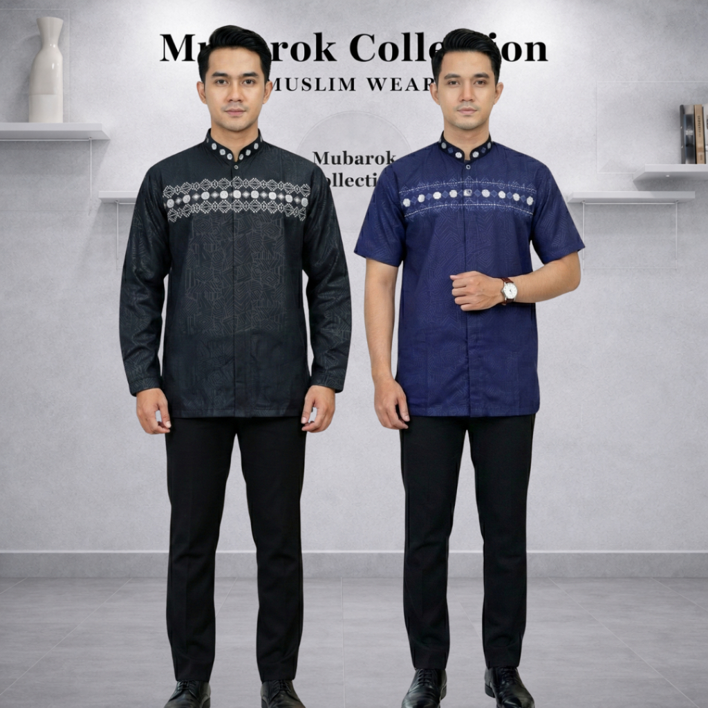 Baju Koko Embos Terbaru // Motif 04 // Tangan Panjang & Pendek //baju koko taqwa bordir pria muslim 