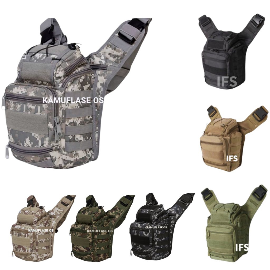 Tas selempang tactical army 803 loreng slingbag tas Camera 9L -SELEMPANG BESAR