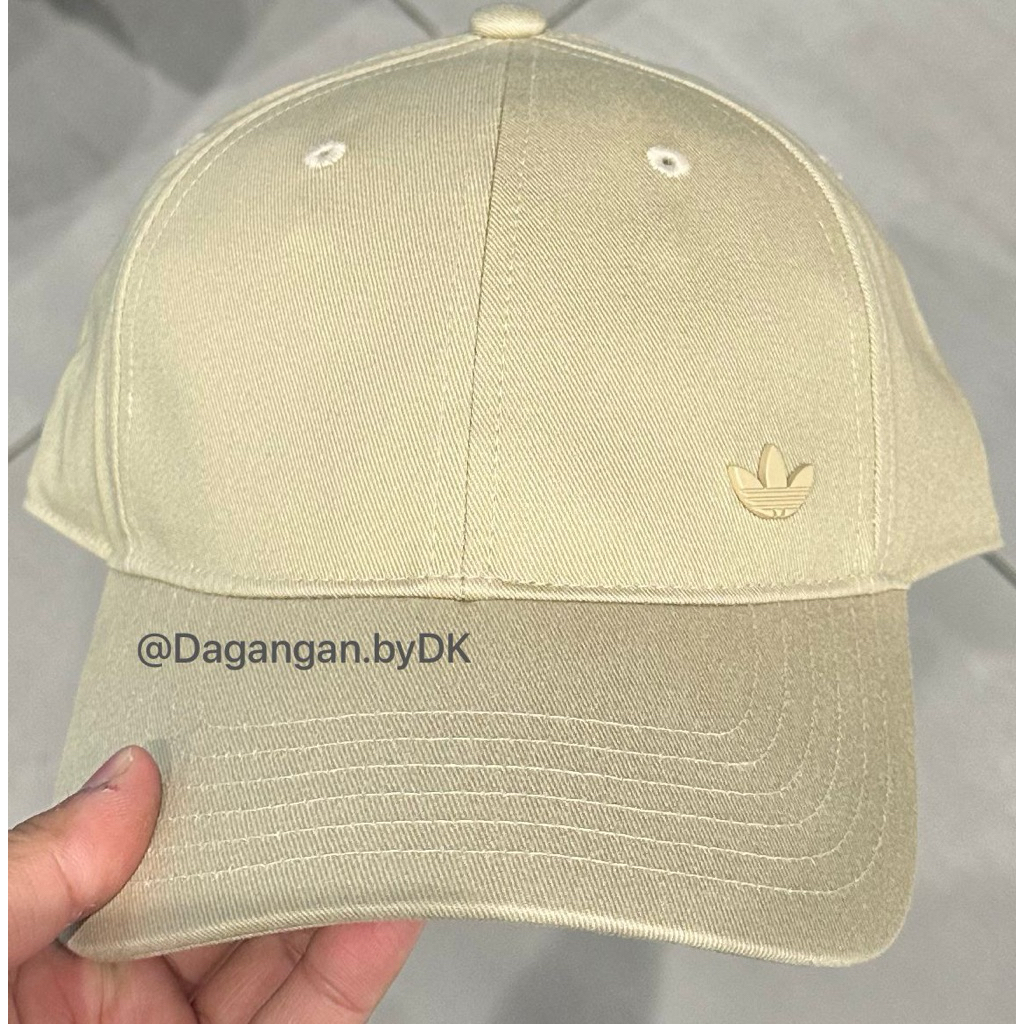 Topi Adidas Metal Logo Original 100% Cream Beige