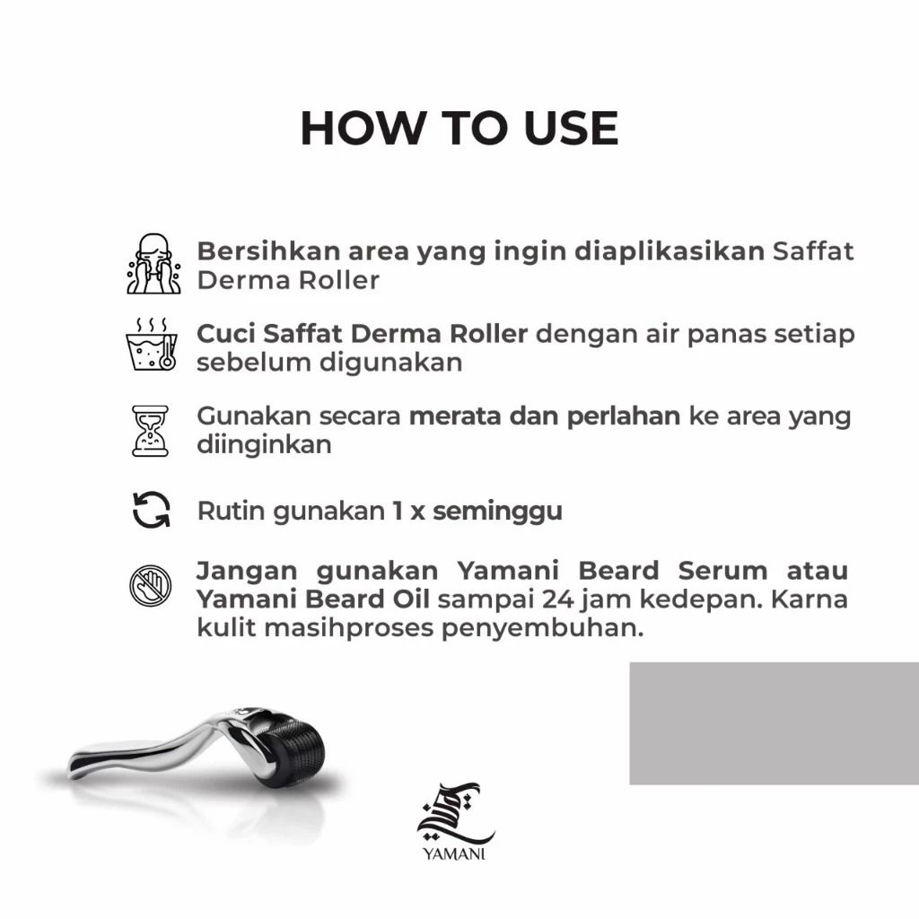 SAFFAT DERMA ROLLER 0,5 MM / PREMIUM DERMA ROLLER ( RAMBUT DAN BREWOK )