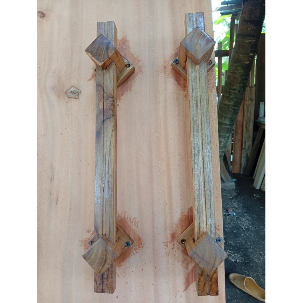 Handle Daun Pintu Pegangan Pintu Kayu Jati Asli Minimalis