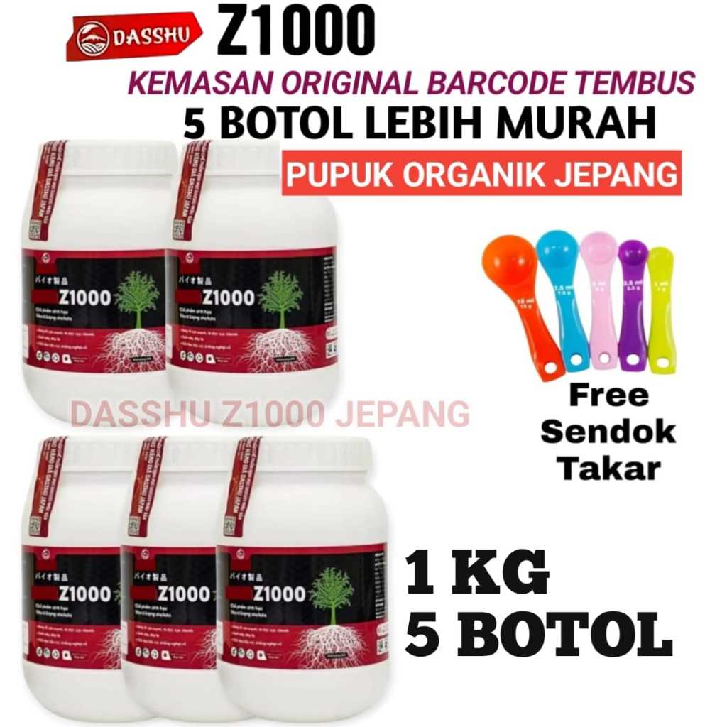 Dasshu Z1000 Pupuk Jepang Original 1 Kg PAKET 5 BOTOL Bonus 1 Set Sendok Takar