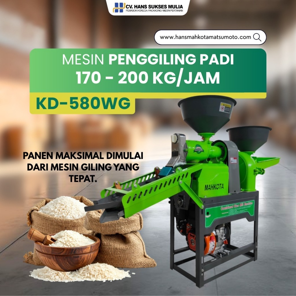 MESIN GILINGAN PADI (MAHKOTA) KD-580WG (TANPA ENGINE)