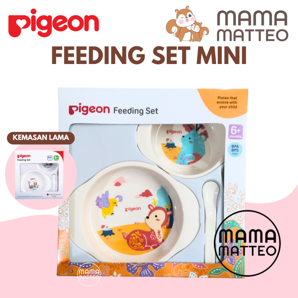 PIGEON Feeding Set Mini / Peralatan Makan Bayi / Alat Makan MPASI Pigeon BANDUNG
