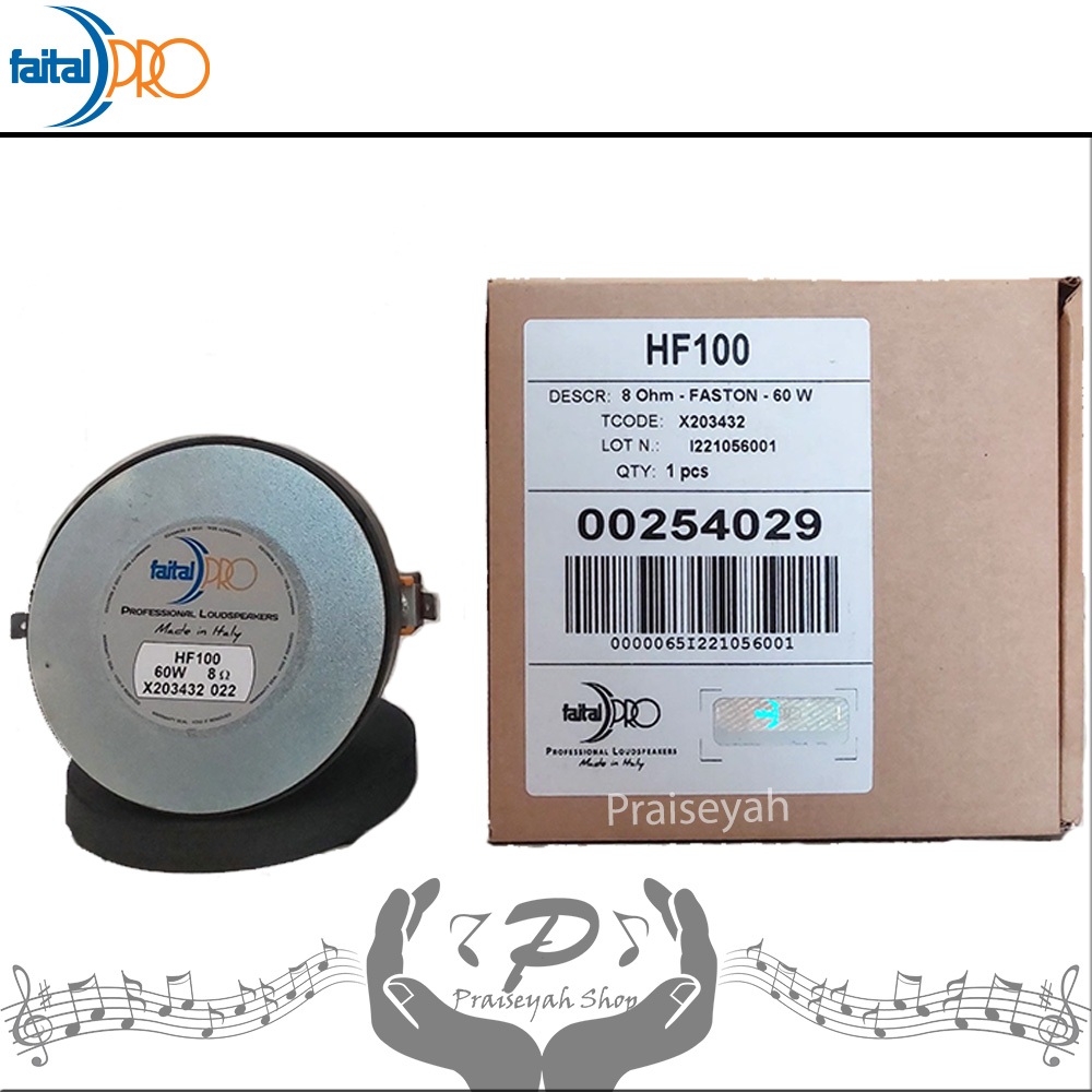 Faital Pro HF100 Driver Tweeter Horn Speaker PA 1 Inch 8 Ohm Original