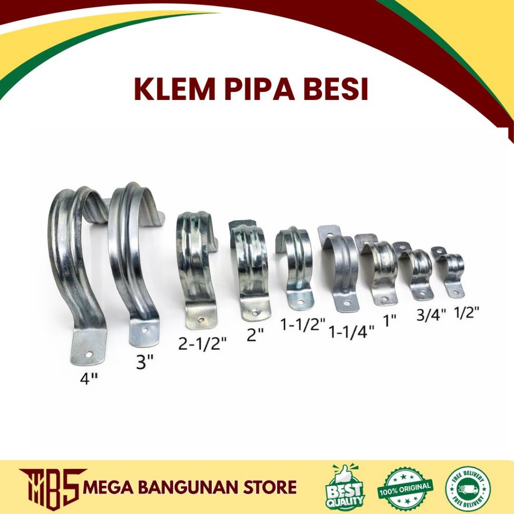 Klem pipa besi /Klem besi /Klem Omega Galvanis |PCS