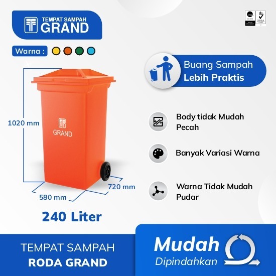 Kenmaster Tempat Sampah Plastik KT-240 D / Tong Sampah TANPA RODA - TONG 060