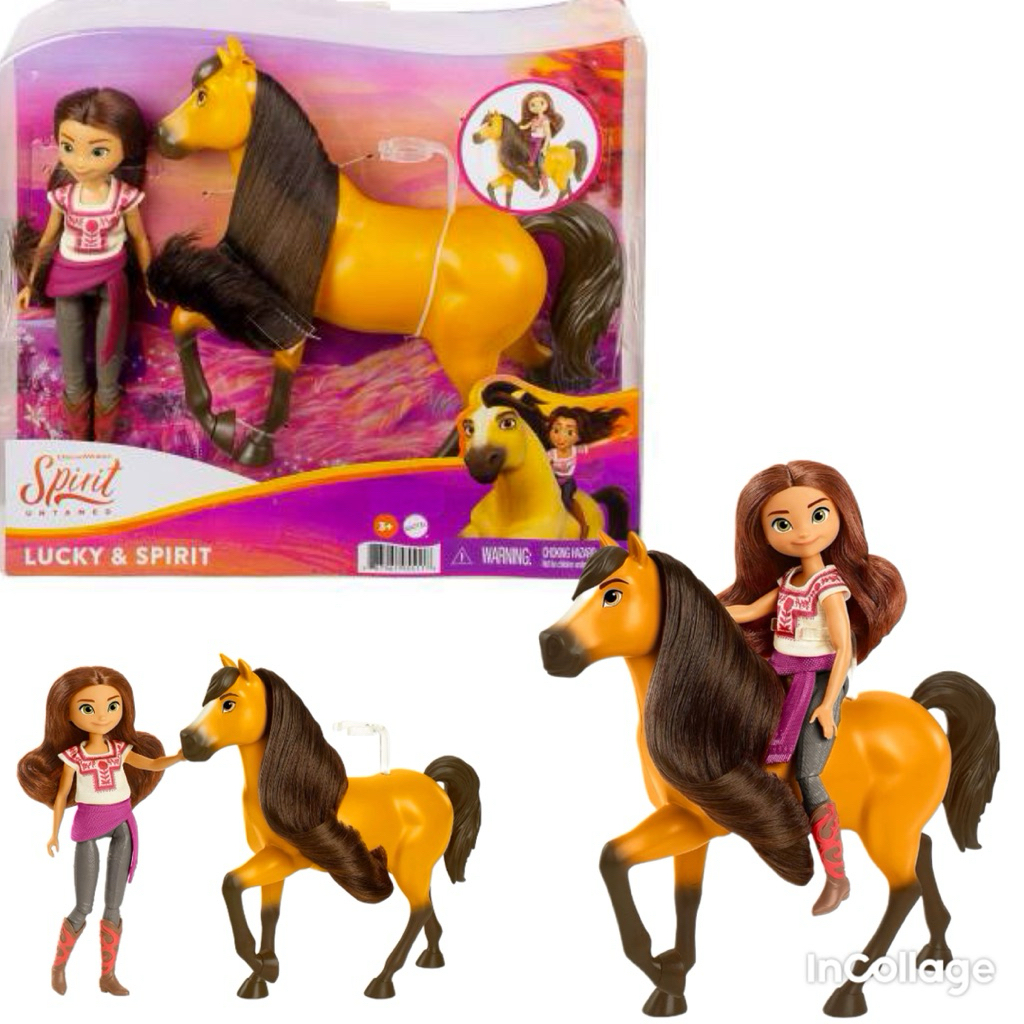 Mattel Lucky Spirit Untamed Doll Brown Horse Action Figure 6 inch Barbie Boneka Remaja 15 cm Kuda Po