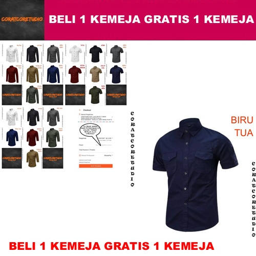 BELI 1 GRATIS 1 10XL 9XL 8XL 7XL 6XL 5XL 4XL 3XL XXL XL L M S XS  Kemeja Pria Hem Cowok Jumbo Big Si
