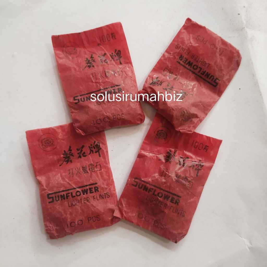 Batu Korek Api Sunflower 1 Bungkus isi 100 PCS Batu Korek Api Model TOKAI Zippo Lighter Flint Isi 10