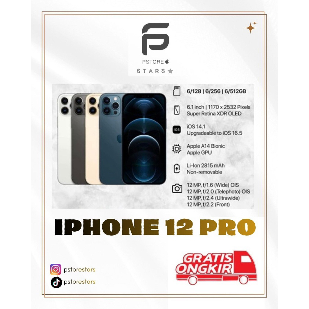 HANDPHONE IPHONE12 PRO 64GB/128GB/256GB