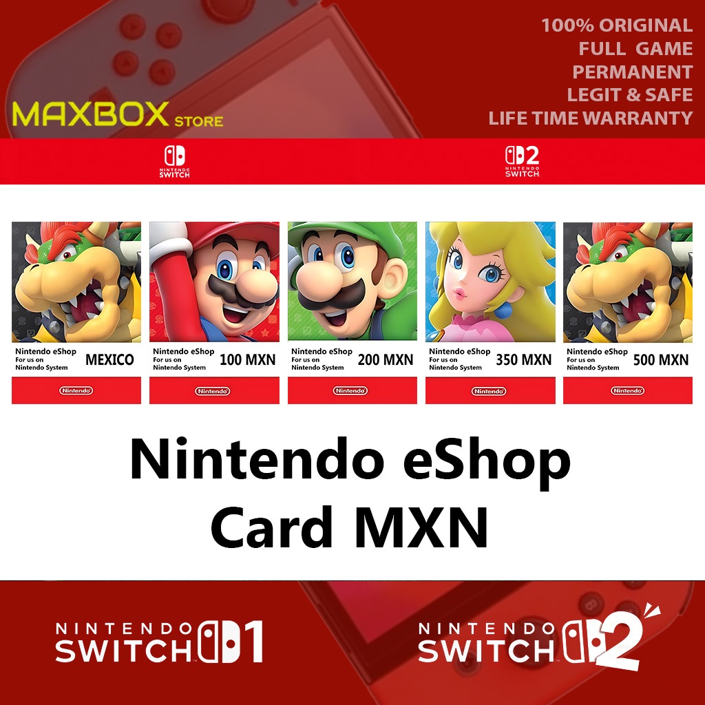 Nintendo eShop Card 100 200 350 500 MXN Key MEXICO - Nintendo Switch 1 & Nintendo Switch 2