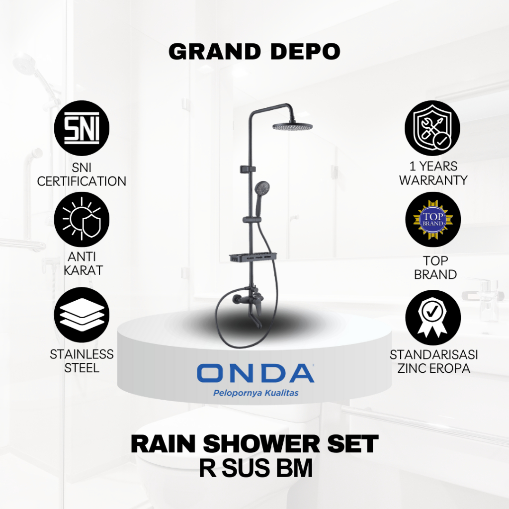 Onda R SUS BM Rain Shower Onda / Rain Shower Full Set
