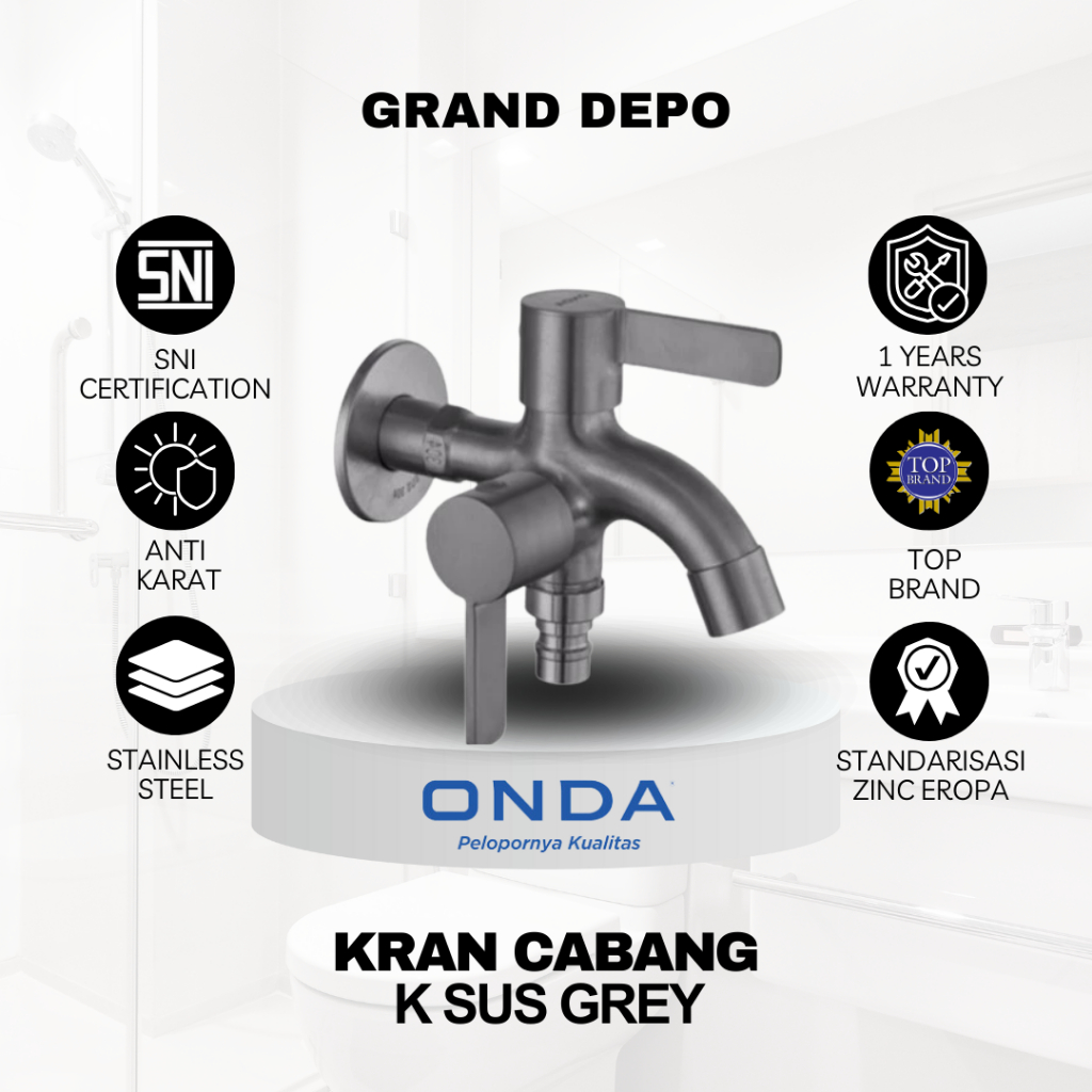 Onda Kran Cabang K SUS GREY 1/2" Onda / Kran Cabang Onda / Kran Air Onda